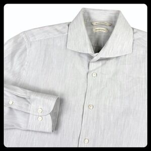 Suitsupply Dress Shirt Men 16.5 Long 42L Grey Egyptian Cotton Slim Fit Formal